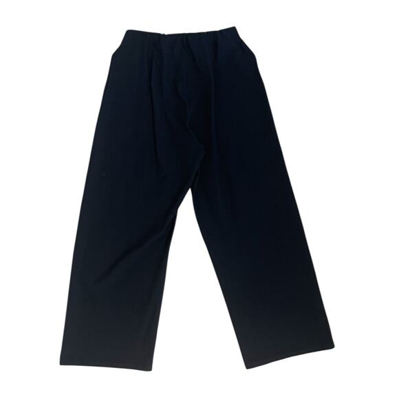 Eileen Fisher Jersey Knit Straight Leg Pants Pull On Black Size Small Minimalist - Picture 1 of 11